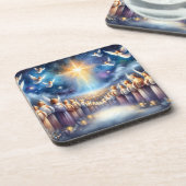 Heavenly Choir Under Star of Bethlehem Bier Onderzetter (Linkerzijde)