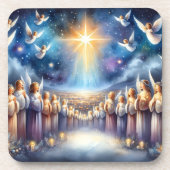 Heavenly Choir Under Star of Bethlehem Bier Onderzetter (Voorkant)