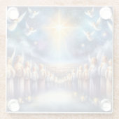 Heavenly Choir Under Star of Bethlehem Glazen Onderzetter (Achterkant)