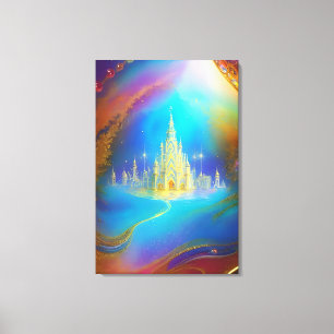 Heavenly City Christelijke juweel kleuren Canvas Afdruk