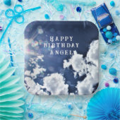 Heavenly Clouds "Happy Birthday" "Angel" Papieren Bordje (Feest)
