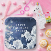 Heavenly Clouds "Happy Birthday" "Angel" Papieren Bordje (Feest)