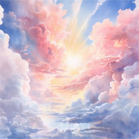 Heavenly Clouds Vinyl Sticker (Voorkant)