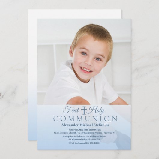 Heavenly Communion Foto Uitnodiging (Voorkant / Achterkant)