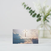 Heavenly Cross Blue Church Pastor Visitekaartjes (Staand voorkant)