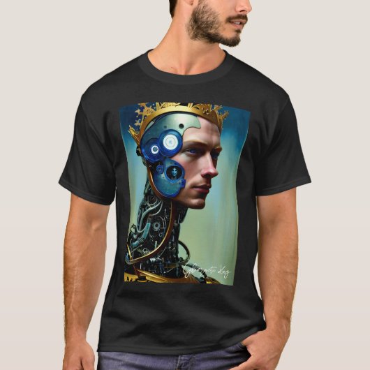 Heavenly Crowned Cyborg Prince King Mannen T-Shirt (Voorkant)