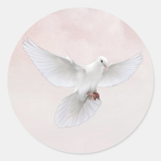 Heavenly Dove Ronde Sticker (Voorkant)