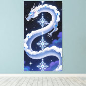 Heavenly Dragon soars through the starry sky Canvas Afdruk (Insitu (Houten vloer))