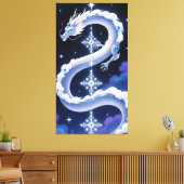 Heavenly Dragon soars through the starry sky Canvas Afdruk (Insitu (Woonkamer))