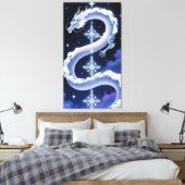 Heavenly Dragon soars through the starry sky Canvas Afdruk (Insitu (Slaapkamer))