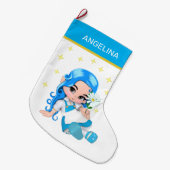 Heavenly Fairy Girl & Stars Grote Kerstsok (Voorkant (Hangend))