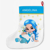 Heavenly Fairy Girl & Stars Grote Kerstsok (Achterkant)