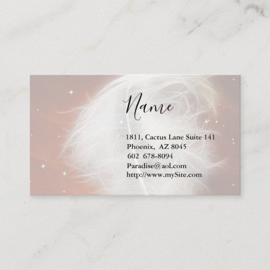 Heavenly Feather Visitekaartje (Voorkant)