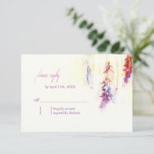 Heavenly Feathers Boho Wedding RSVP Kaartje (Staand voorkant)