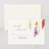 Heavenly Feathers Boho Wedding RSVP Kaartje (Voorkant / Achterkant)