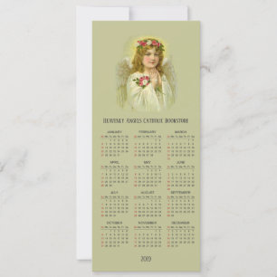 Heavenly Girl Angel met Rosary 2019 Calendar Feestdagenkaart
