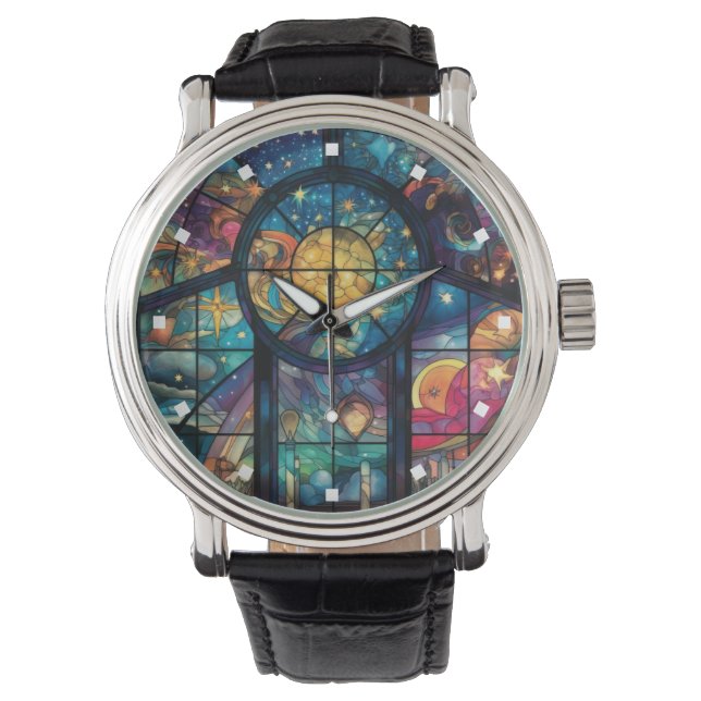Heavenly Glas in lood Artwork Watch Horloge (Voorkant)