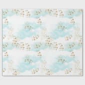 Heavenly Gold Star Dust Angel Clouds Gift Wrap Cadeaupapier (Vlak)