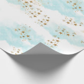 Heavenly Gold Star Dust Angel Clouds Gift Wrap Cadeaupapier (Hoek)