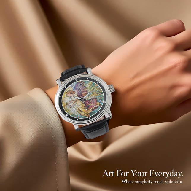 Heavenly Grace Time Stained Glass Angel Wall Horloge (Creator heeft geüpload)