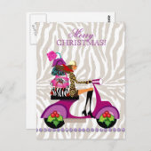 Heavenly Handbags met kerstMode Zebra Paars Briefkaart (Voorkant / Achterkant)
