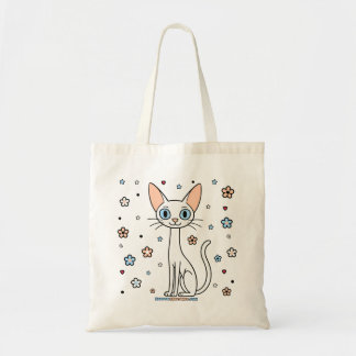 Heavenly Harper Floral Cat Tote Bag