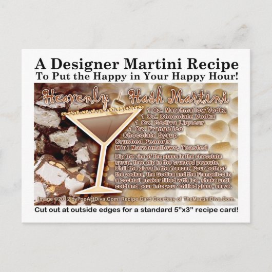 Heavenly Hash Martini Recept Briefkaart (Voorkant)