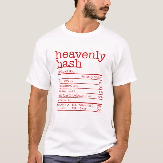 Heavenly Hash Nutrition Facts Matching Thanksgivin T-shirt (Voorkant)