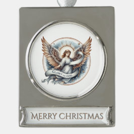 Heavenly Herald – Faith-Inspired Christmas Banner Verzilverd Banner Ornament