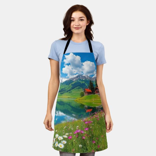 Heavenly Horizon, het Uitzicht van de bergen Schort (Gedragen)