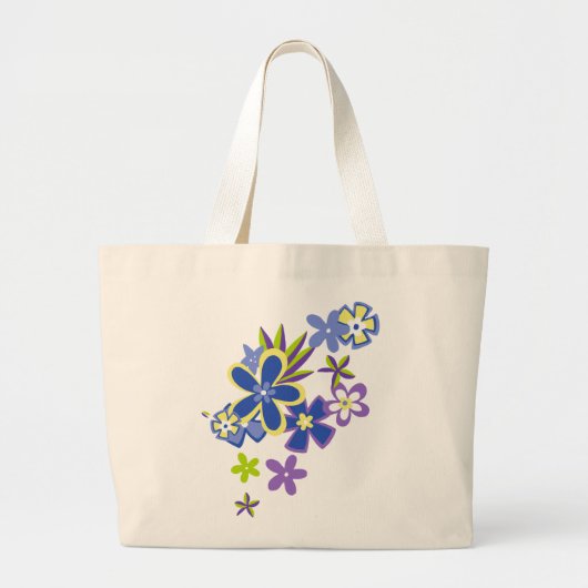 Heavenly Hula Bloemen Strandtas Grote Tote Bag (Voorkant)