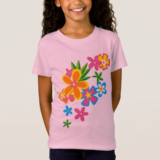 Heavenly Hula Flowers Girls T-Shirt (Voorkant)