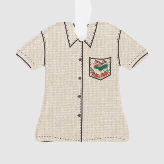 Heavenly Hula Holiday Hawaiian Hula Aloha Shirt Ornament (voorkant)