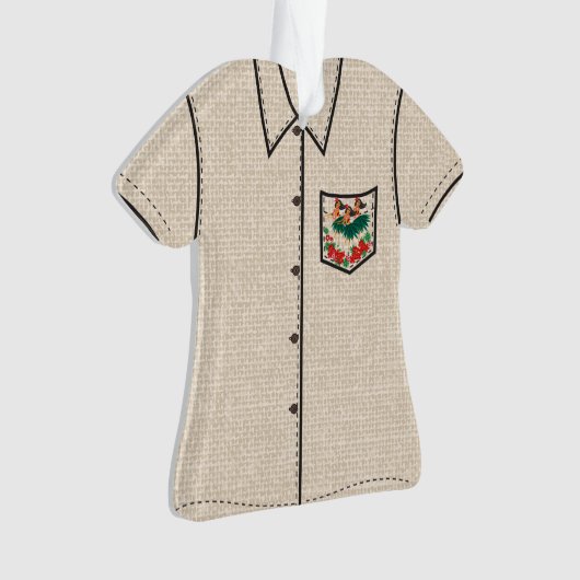 Heavenly Hula Holiday Hawaiian Hula Aloha Shirt Ornament (voorkant)