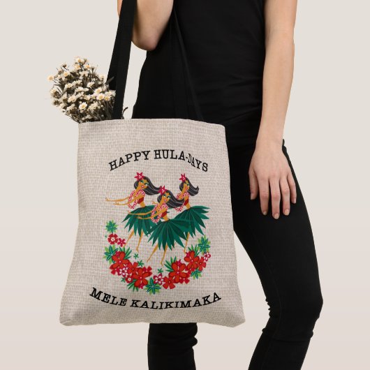 Heavenly Hula Holiday Hawaiian Hula Girl Beach Tote Bag (Dichtbij)