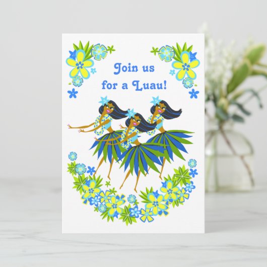 Heavenly Hula Luau & BBQ Uitnodigingen (Staand voorkant)