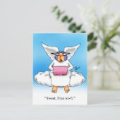 Heavenly Humor Angel Computer Cartoon Gift! Briefkaart (Staand voorkant)