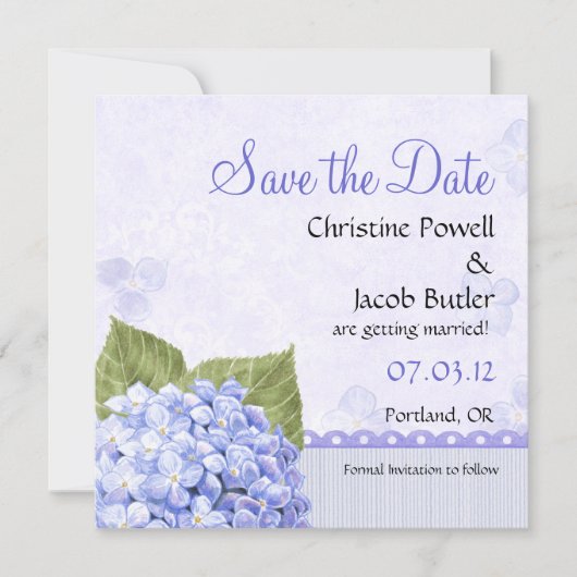 Heavenly Hydrangea - sparen de Datum Save The Date (Voorkant)