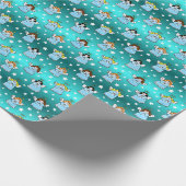 Heavenly KerstAngels Pattern Cadeaupapier (Hoek)