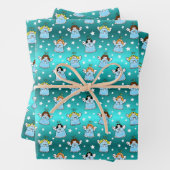 Heavenly KerstAngels Pattern Inpakpapier Vel (In situ)