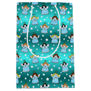 Heavenly KerstAngels Pattern Medium Cadeauzakje