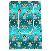 Heavenly KerstAngels Pattern Medium Cadeauzakje (Achterkant)