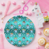 Heavenly KerstAngels Pattern Papieren Bordje (Feest)