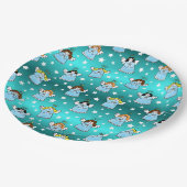 Heavenly KerstAngels Pattern Papieren Bordje (Gekanteld)
