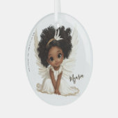 Heavenly Light: Angelic Child in Golden Grace Glas Ornament (Voorkant links)