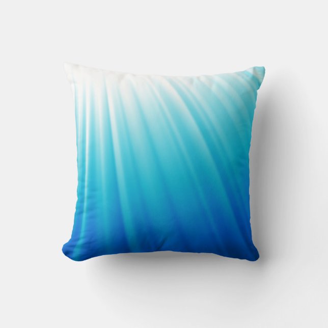 Heavenly Light Ombre white aqua blue pillow Kussen (Voorkant)