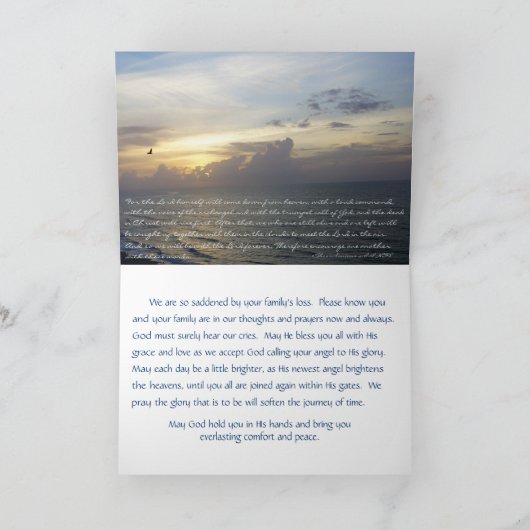 Heavenly Light Sympathie Card Kaart (Binnen)