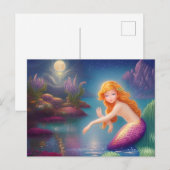 Heavenly Little Mermaid Galaxy Portret Briefkaart (Voorkant / Achterkant)