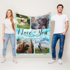 Heavenly Love Photo collage Jubileum Valentijn Fleece Deken