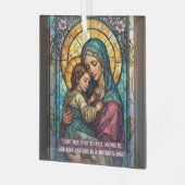 Heavenly Madonna & Child Catholic Christmas Quote Glas Ornament (Voorkant links)
